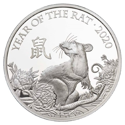 英國-2020-鼠年生肖-99.99%-精製銀幣-1盎司