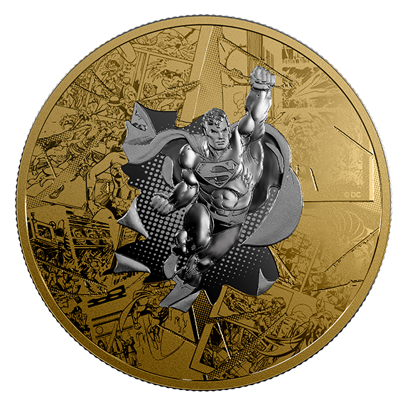 加拿大-2017-DC漫畫--勇氣與膽色-99.99%-精鑄鍍金銀幣3盎司