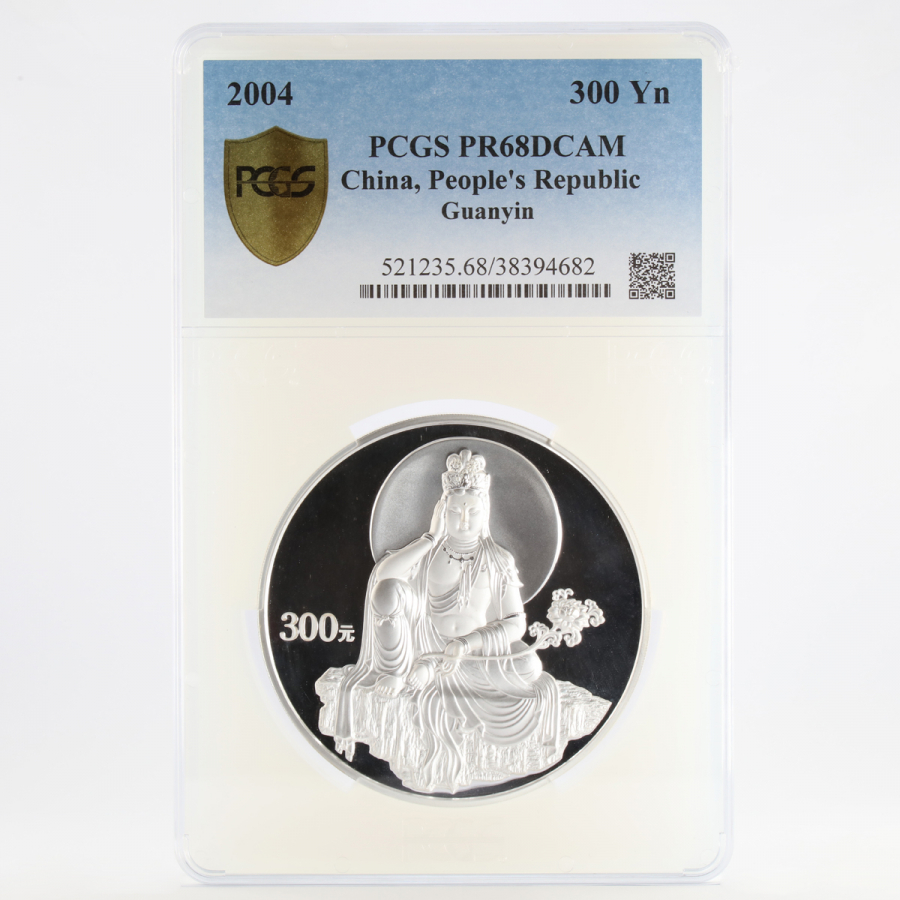 中國-2004-白衣觀音-精鑄銀幣-1公斤-PCGS-PR-68