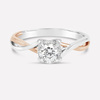 18K/750白色黄金双色扭纹钻石戒指
