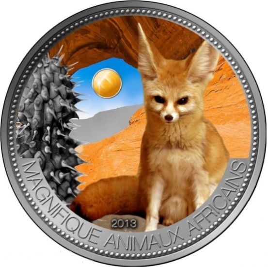 Burkina-Faso-2013-美麗的非洲動物非洲小狐彩色銀幣-1-oz