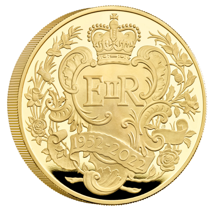 Great Britain 2022 The Platinum Jubilee of Her Majesty The Queen 99.99% Proof Gold Coin 5oz