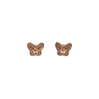 18K/750 Fluttering Butterfly Rose Gold Diamond Earrings 