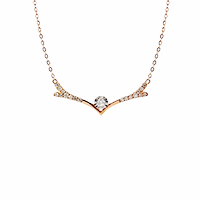 18K/750 Graceful Rose Gold Diamond Necklace 