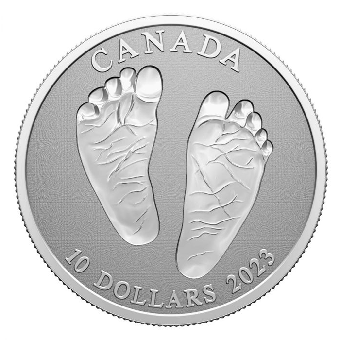 加拿大2023初生嬰兒腳印99.99%精鑄銀幣1/2盎司
