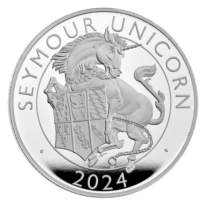 英國2024都鐸王室神獸系列-西摩獨角獸99.9%精鑄銀幣10盎司