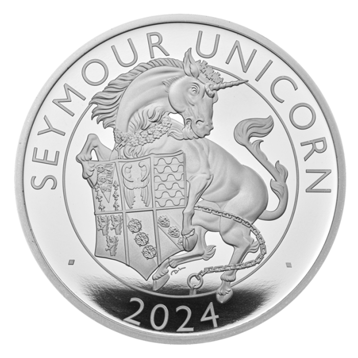 英國2024都鐸王室神獸系列-西摩獨角獸99.9%精鑄銀幣5盎司