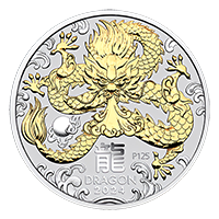 Australia 2024 Lunar Series III - Year Of The Dragon 99.99% Gilded Silver Coin 1oz