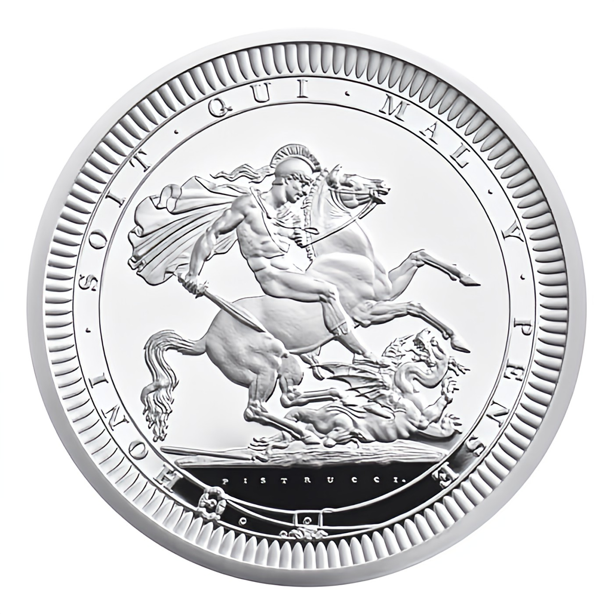 英國2024偉大雕刻家系列 – 聖佐治屠龍 99.9% 精鑄銀幣2盎司