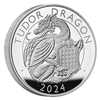 英國2024都鐸王室神獸系列 – 都鐸龍99.9% 精鑄銀幣5盎司