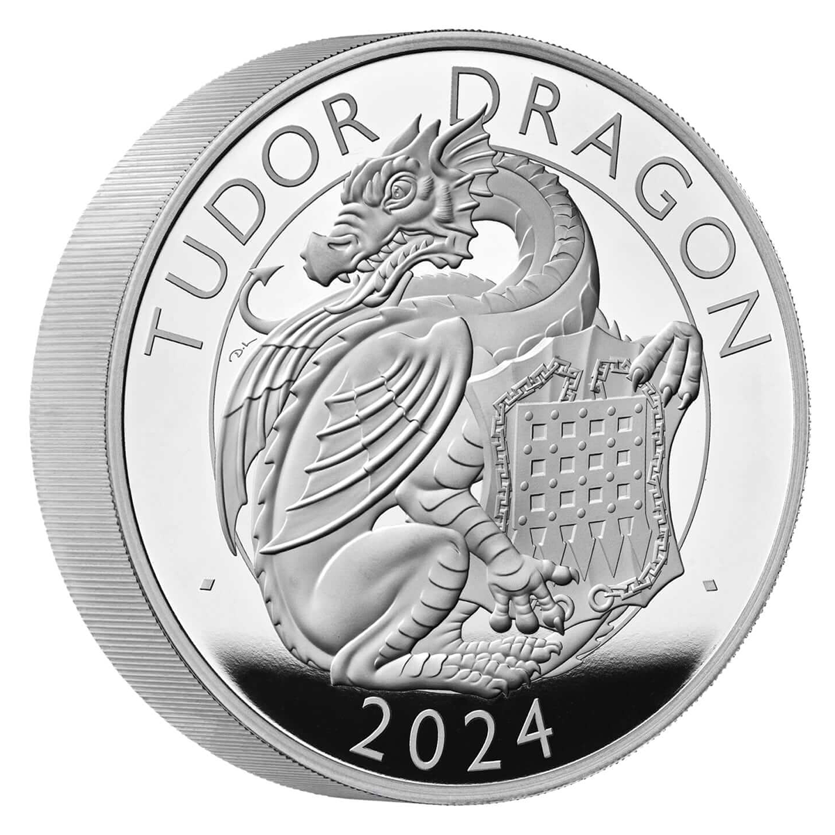 英國2024都鐸王室神獸系列 – 都鐸龍99.9% 精鑄銀幣10盎司
