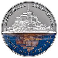 紐埃2023聖米歇爾山修道院500週年99.9%仿古銀幣2盎司