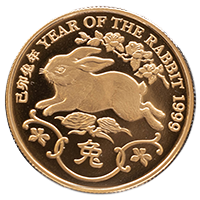 香港1999兔年22K精裝紀念金章47.54克