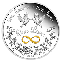 澳洲2024唯一的愛99.99%精鑄銀幣1盎司