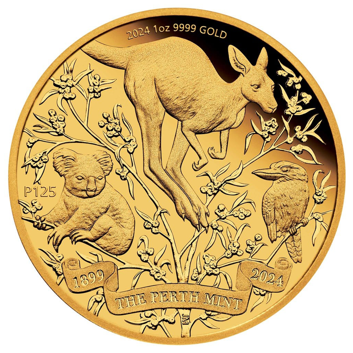 澳洲2024珀斯鑄幣廠125週年99.99% 精鑄金幣1盎司