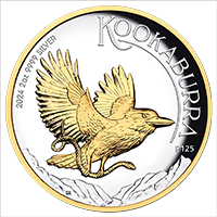 澳洲2024笑翠鳥99.99%高浮雕鍍金銀幣2盎司