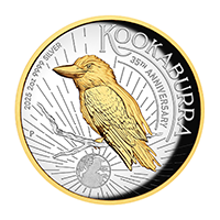 澳洲2025笑翠鳥99.99%高浮雕鍍金銀幣2盎司