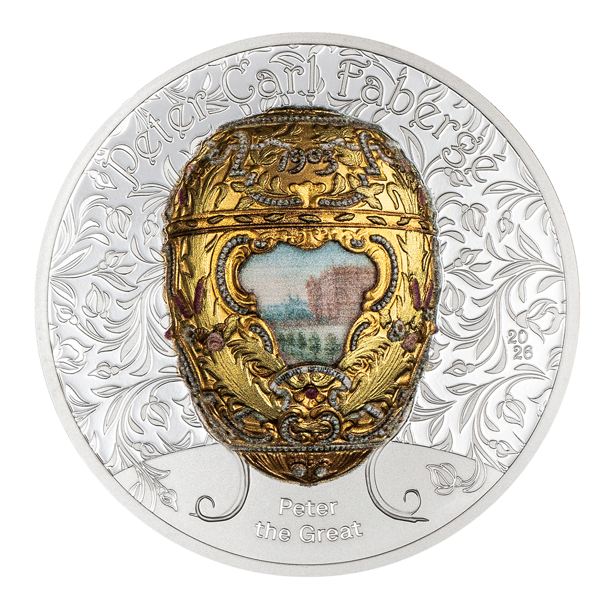 Mongolia 2026 Faberge Eggs - Peter The Great 99.99% Coloured Proof Silver Coin 2oz