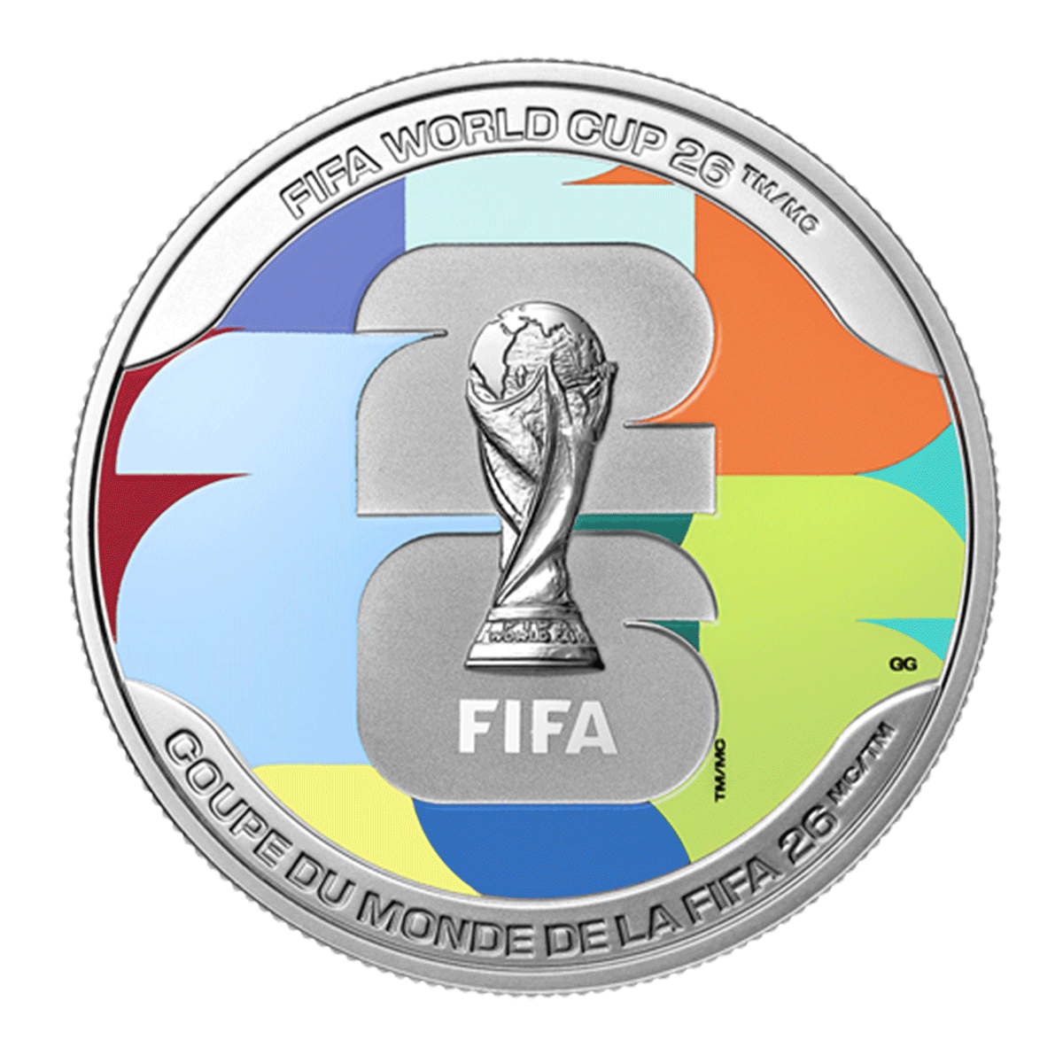 加拿大2026 FIFA 2026年世界盃: We Are 26 99.99% 彩色精鑄銀幣1盎司