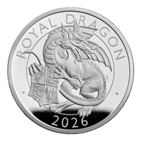 英國2026都鐸王室神獸系列 - 皇家巨龍99.9% 精鑄銀幣2盎司
