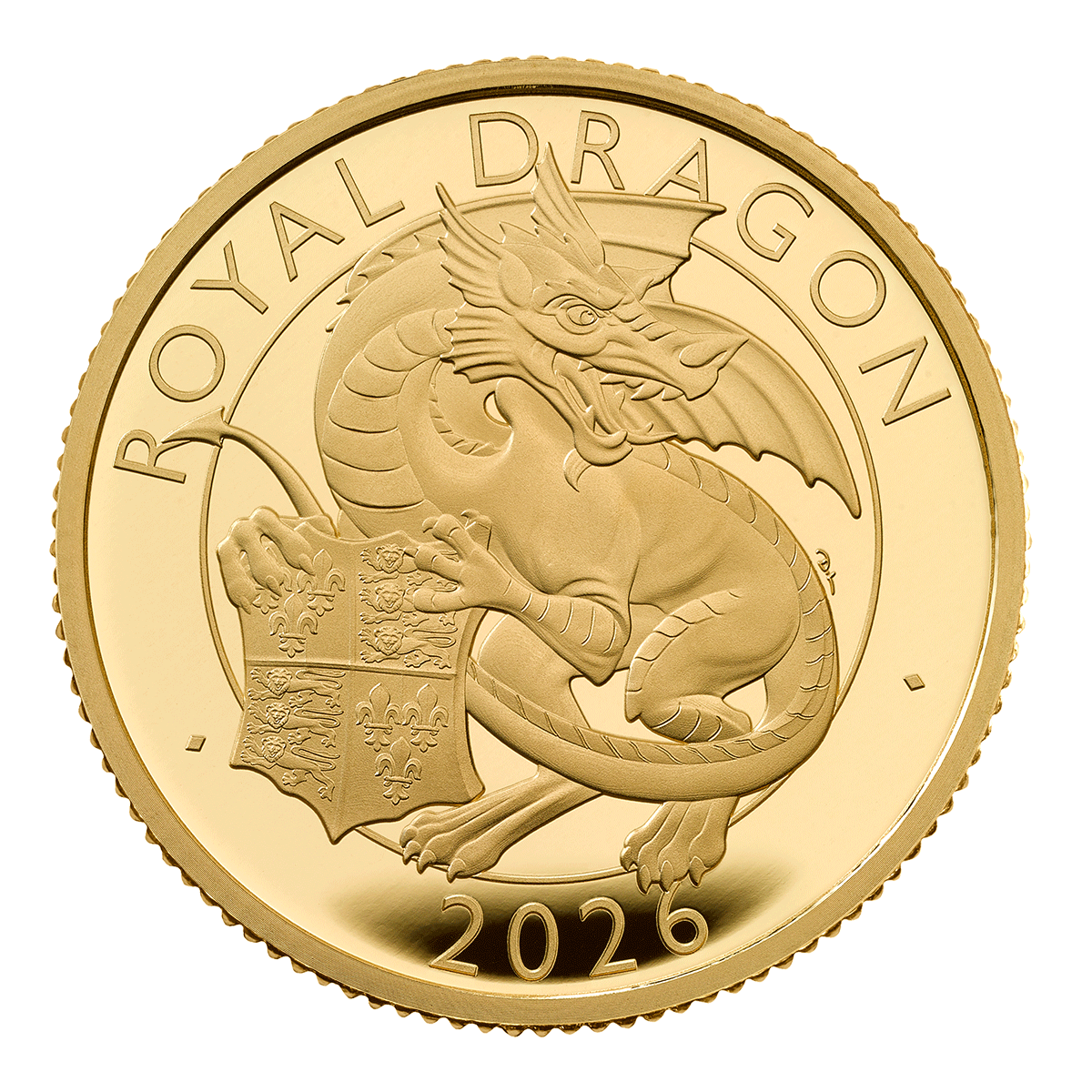 Great Britain 2026 The Royal Tudor Beasts - The Royal Dragon 99.99% Proof Gold Coin 1/4oz
