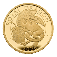 Great Britain 2026 The Royal Tudor Beasts - The Royal Dragon 99.99% Proof Gold Coin 1/4oz