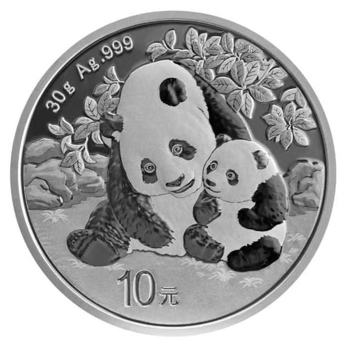 中国2024熊猫99.9%普制银币30克 （0.8015两）
