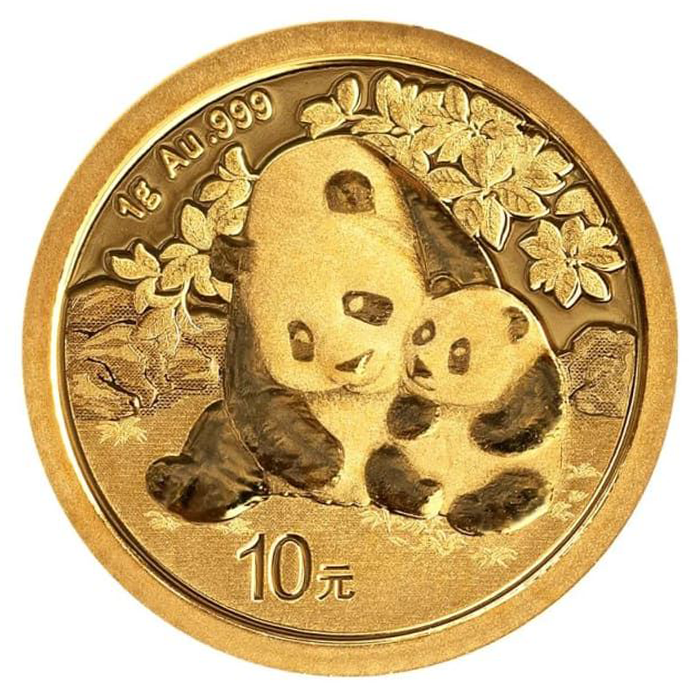 中国2024熊猫99.9%普制金币1克 （0.0267两）