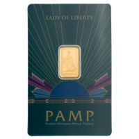 PAMP瑞士自由女神99.99% 仿精鑄金條2.5克 (0.0668兩)