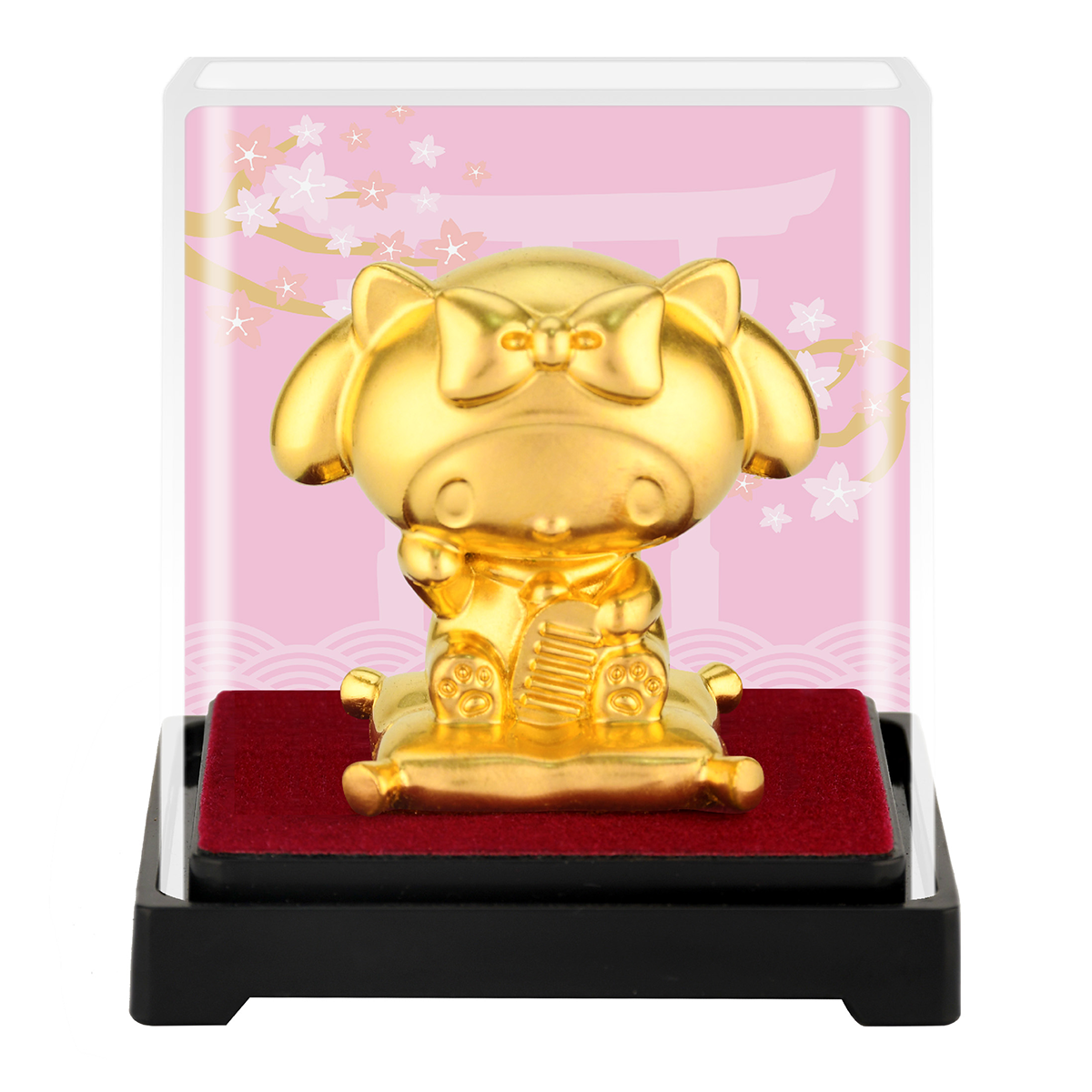 Sanrio Characters My Melody Maneki Neko 24K Gold Foil Mini Figure