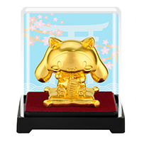 Sanrio Characters Cinnamoroll Maneki Neko 24K Gold Foil Mini Figure