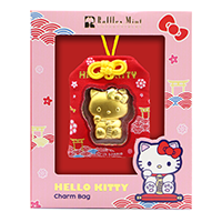 Sanrio Characters Hello Kitty Maneki Neko Gold Foil in Charm Bag