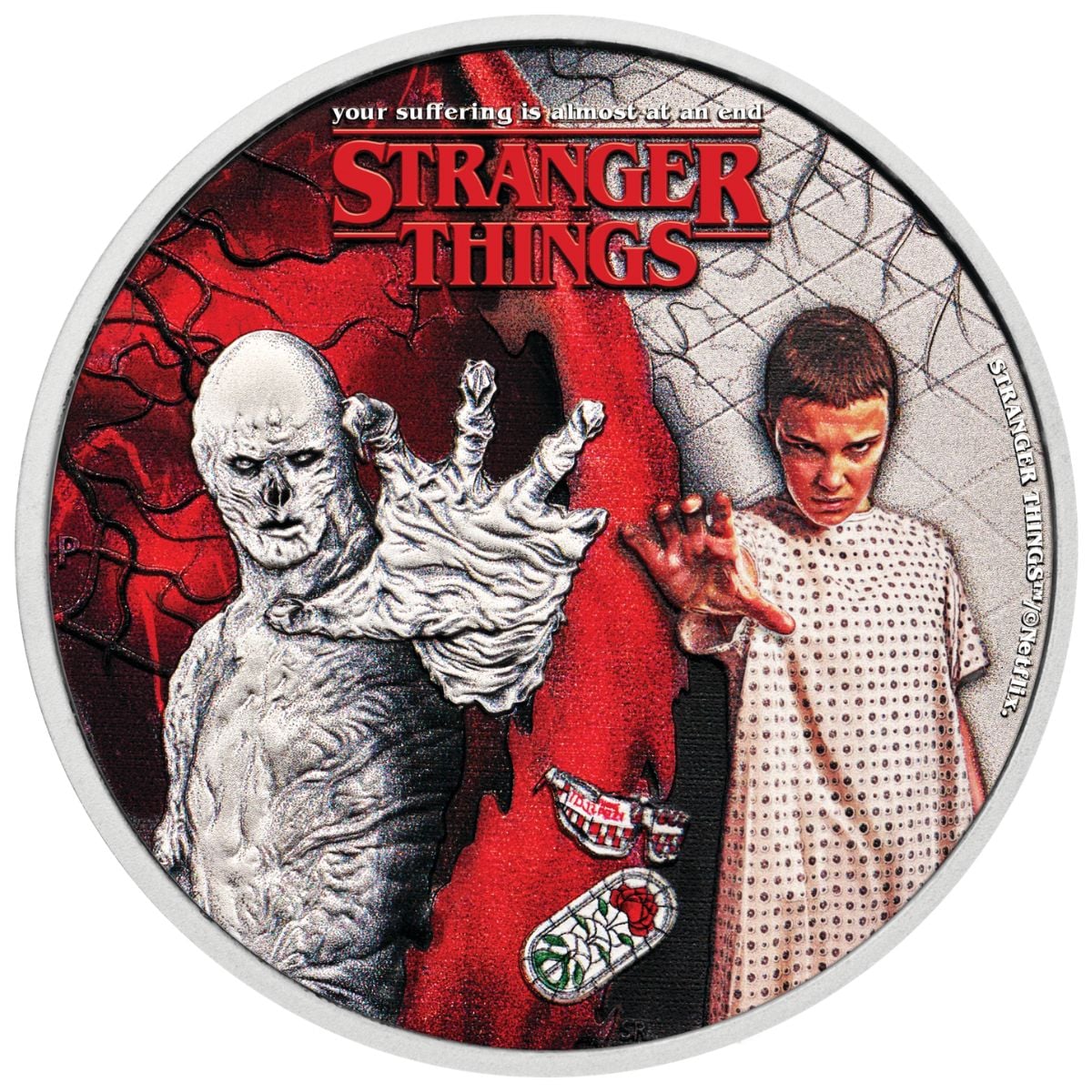 Tuvalu 2026 Stranger Things: Eleven and Vecna 99.99% Coloured Silver Coin 1/2oz