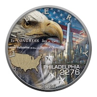 United States 2026 American Eagle for American Independence - Future 99.9% Coloured Antiqued Silver Coin 1oz 