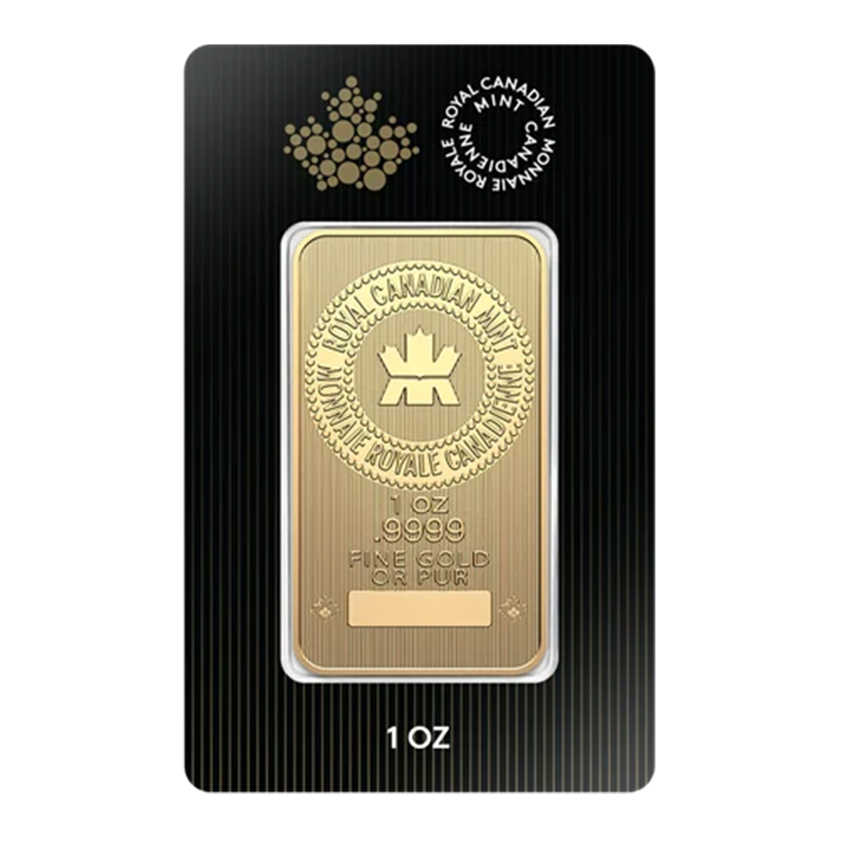 Canada Royal Canadian Mint 99.99%  Minted Gold Bar 1oz (New Design)