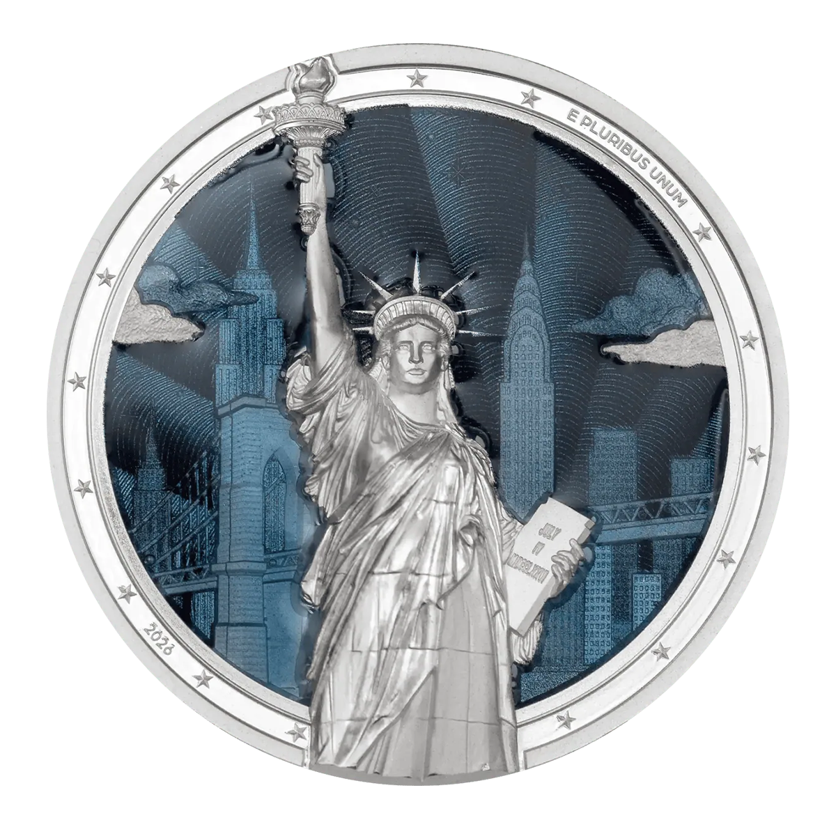 Cook Islands 2026 Timeless Icons – Statue of Liberty 99.99% Coloured Proof Silver Coin 2oz
