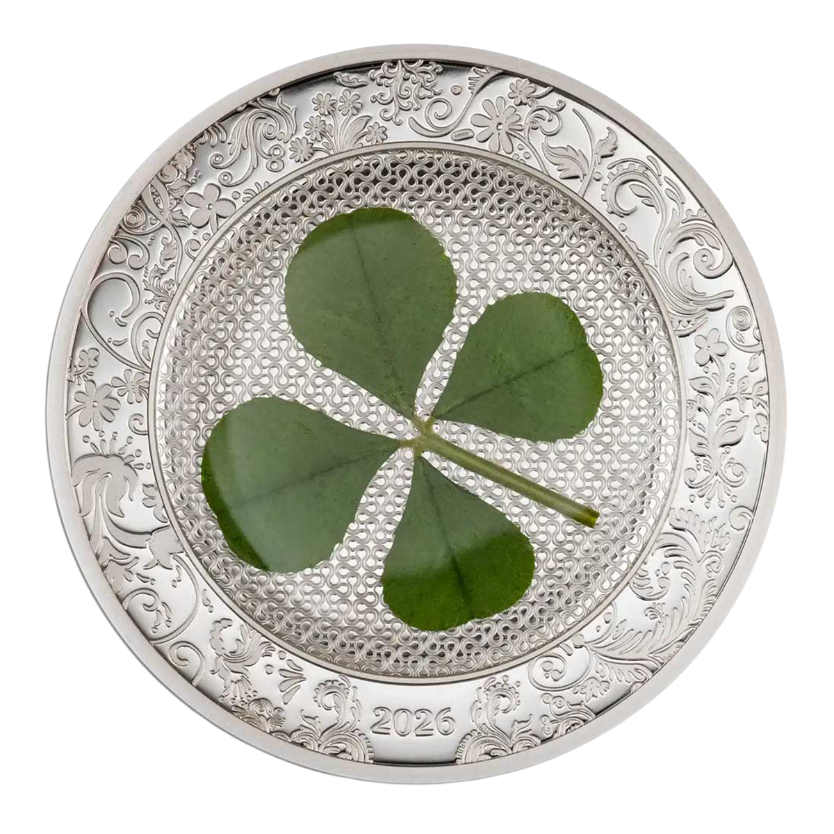 Cook Islands 2026 Four-leaf Clovers Ounce of Luck 99.99% Proof Silver Coin 1oz