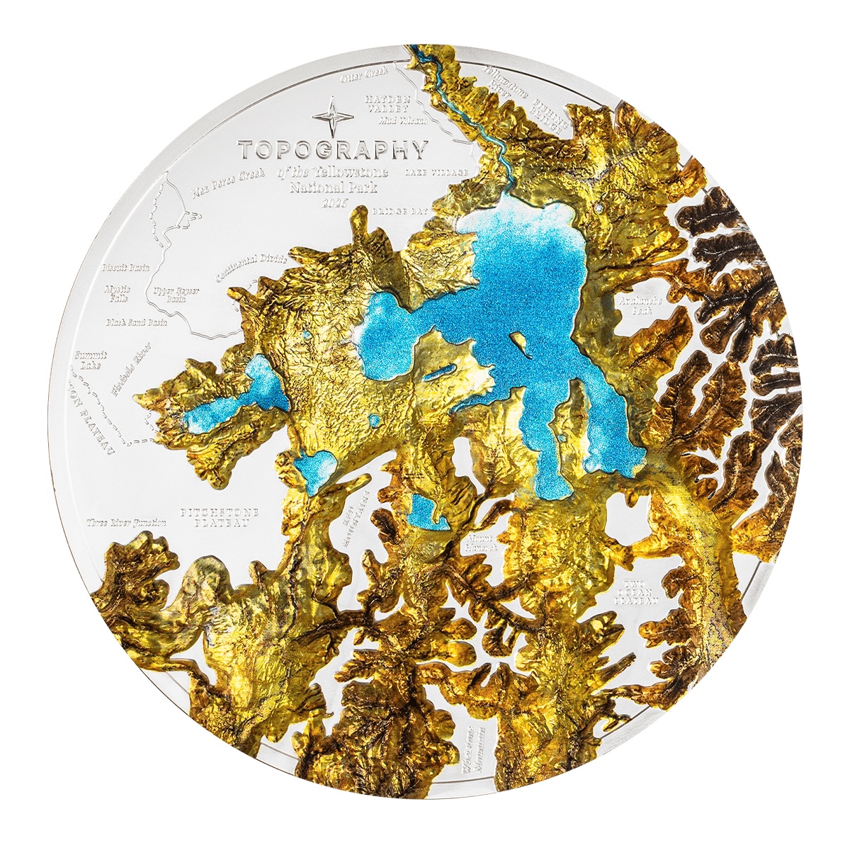 Cook Islands 2026 Topography – Yellowstone 99.99% Super Incuse Coloured Proof Silver Coin 1kg