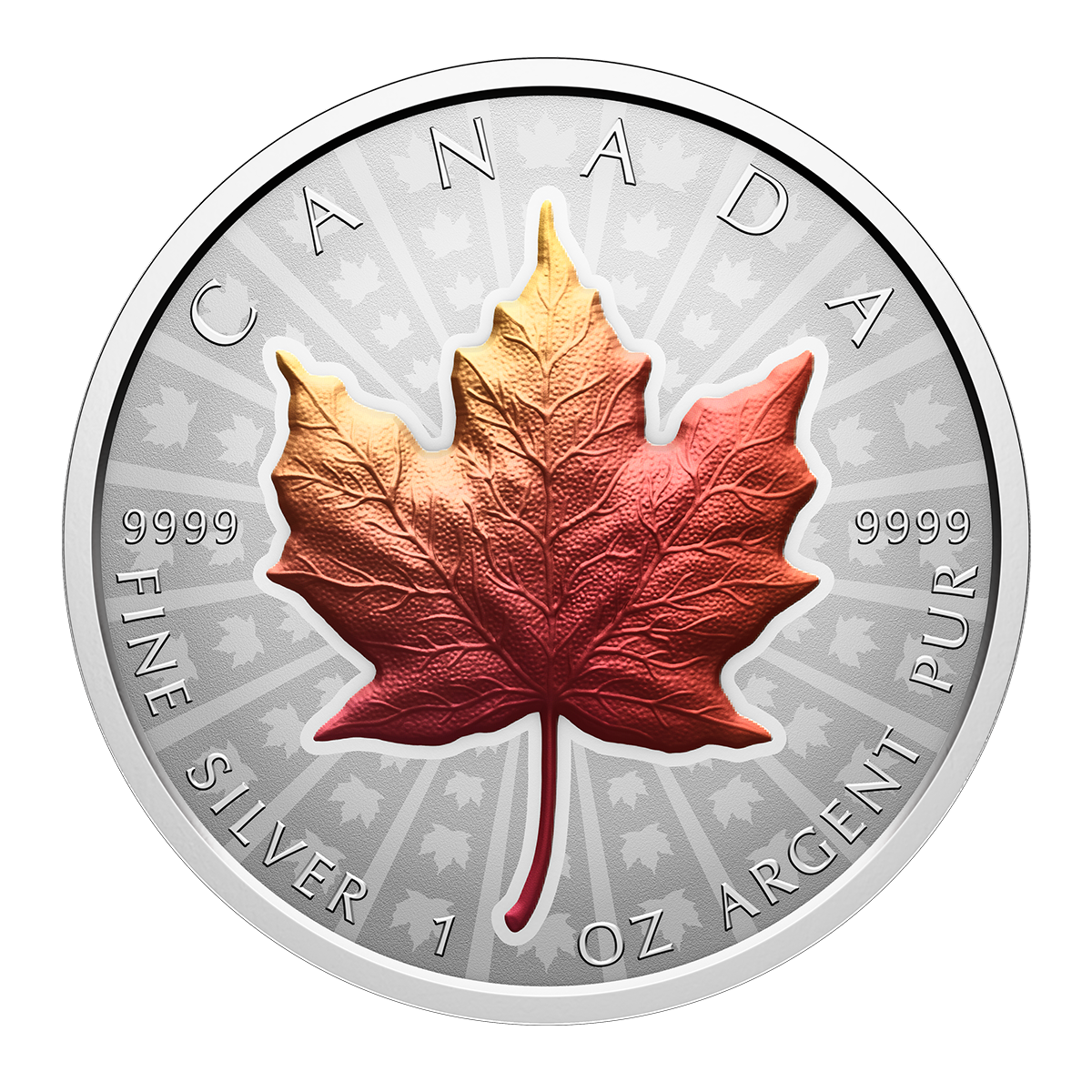 Canada 2026 Ultra High Relief Maple Leaf 99.99%  Reverse Proof Silver Coin with Vivid Toning Effect 1oz