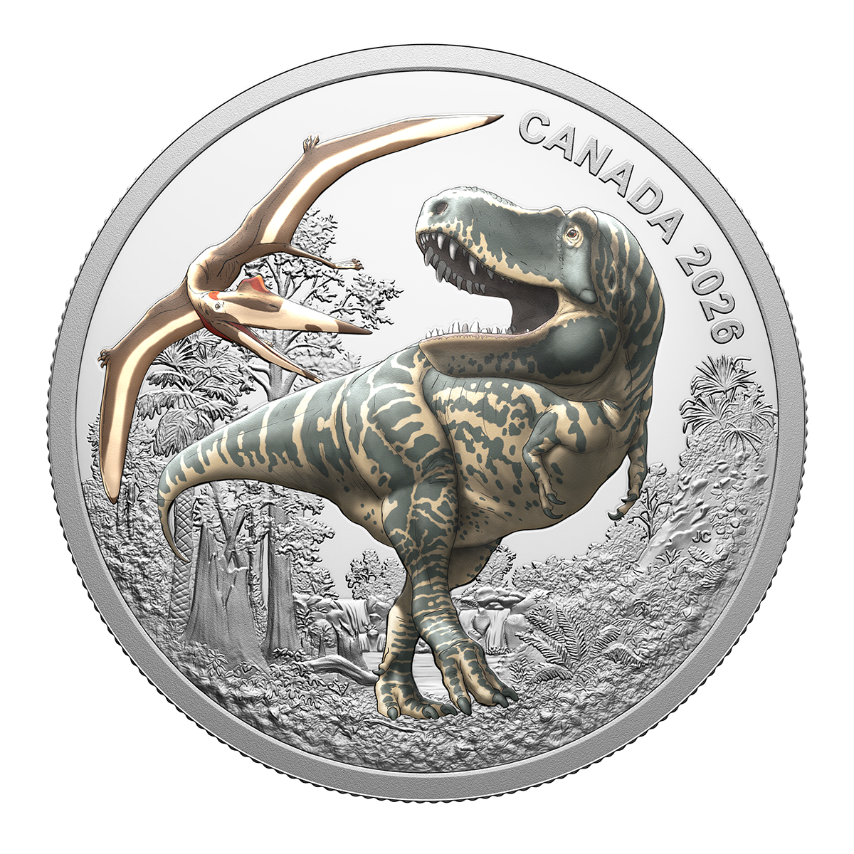Canada 2026 T Rex 99.99% Proof Silver Coin 1oz with Black Light Paint Technology