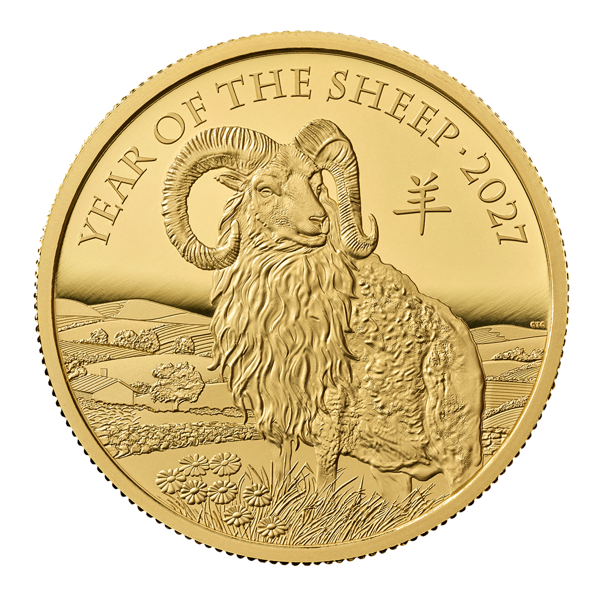 Great Britain 2027 Lunar Year of The Sheep 99.99% Proof Gold Coin 1/4oz