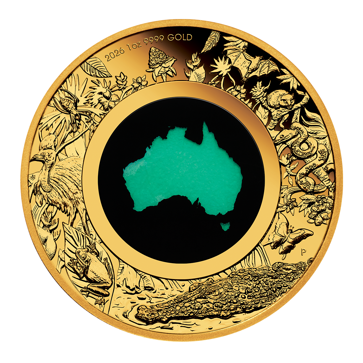 Australia 2026 Great Southern Land 99.99% Chrysoprase Proof Gold Coin 1oz