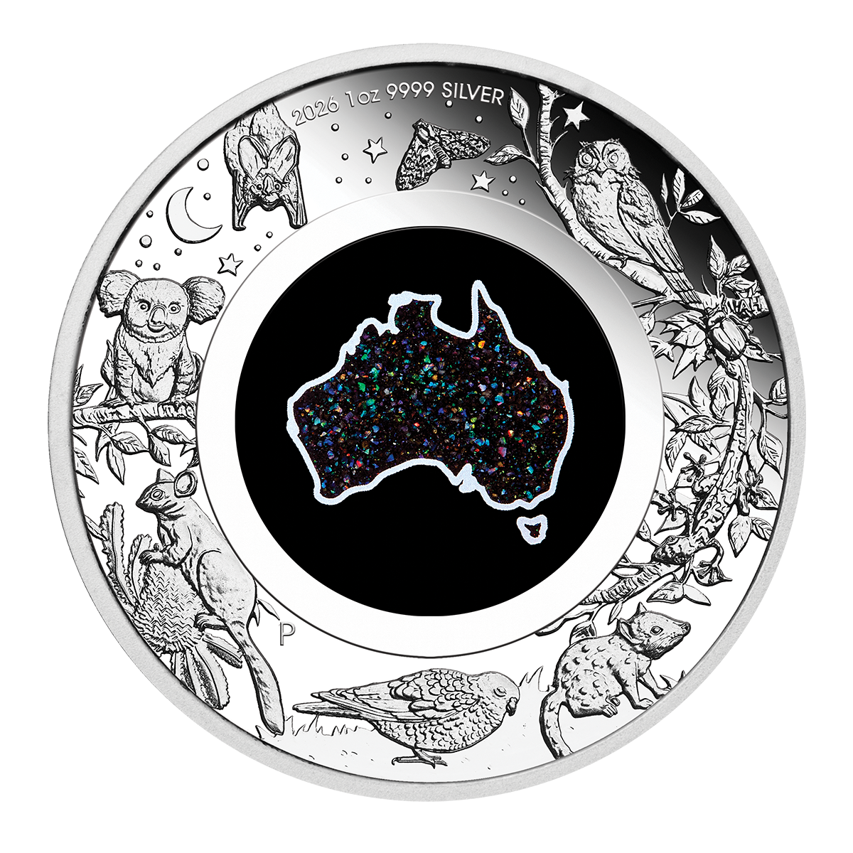 Australia 2026 Great Southern Land - Nocturnal 99.99% Matrix Opal Proof Silver Coin 1oz