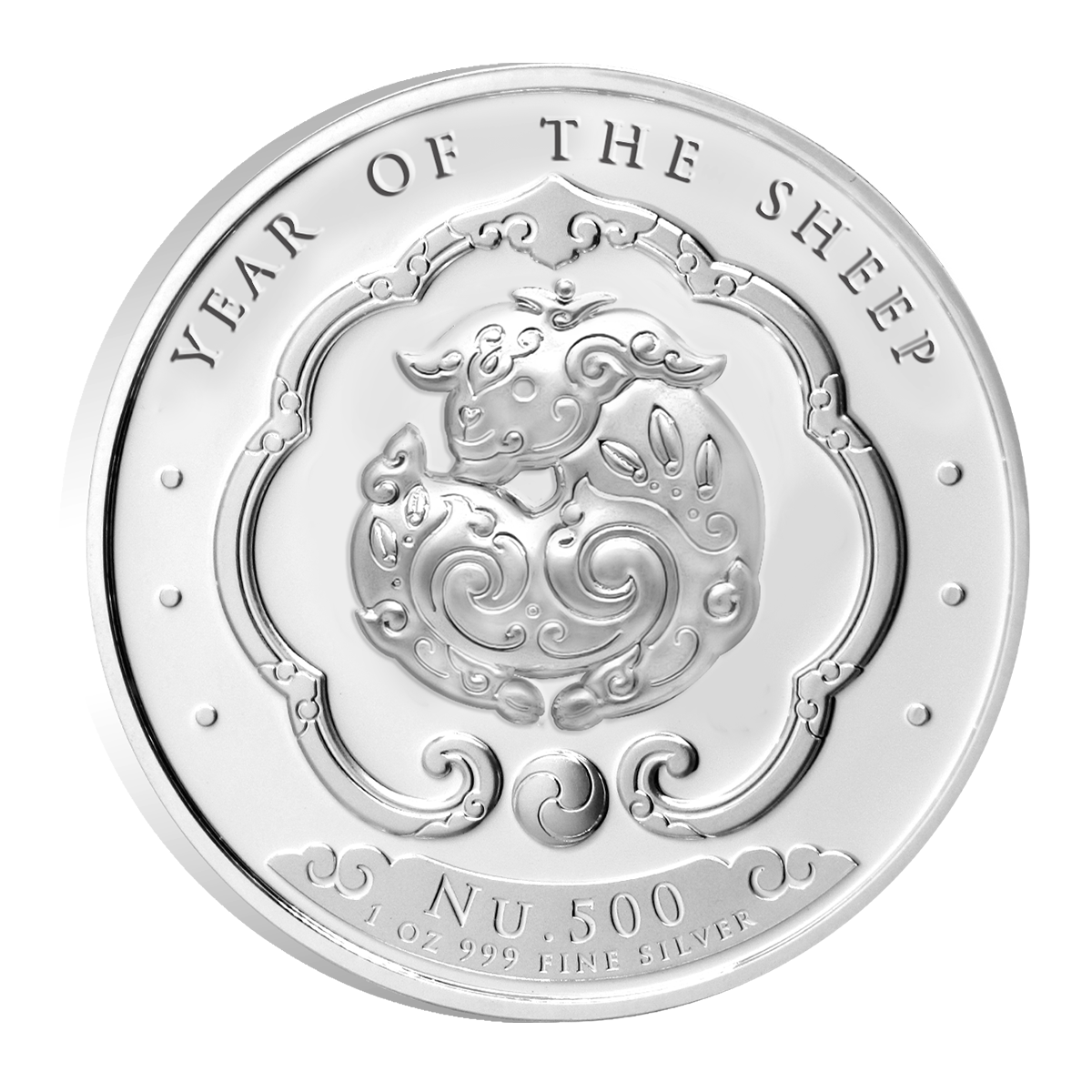 Bhutan 2027 Lunar Sheep 99.9% Ultra High Relief Coloured Proof Silver Coin 1oz