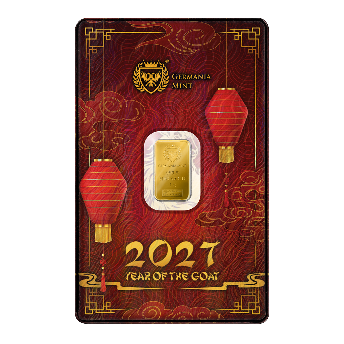 Germania Mint 2027 Year of the Goat 99.99% Minted Gold Bar 1g