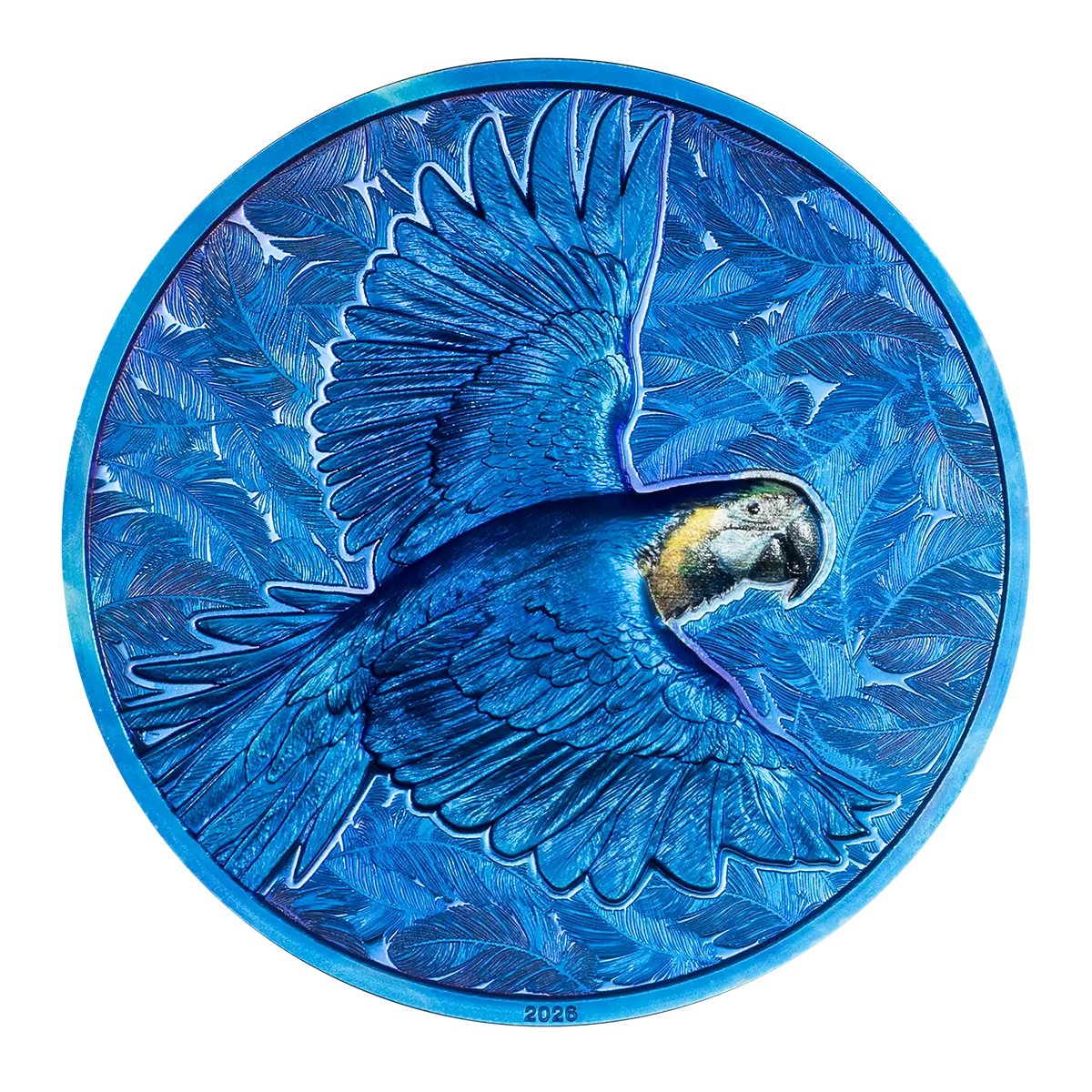 Cook Islands 2026 Spectrum Series - Parrot 99.99% Coloured Proof Silver Coin with Prisma Plating 1oz