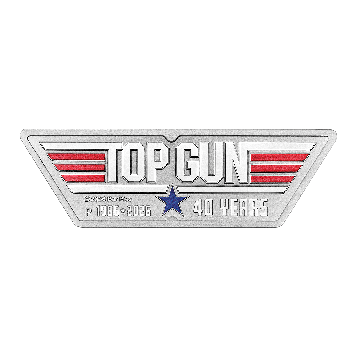 Tuvalu 2026 40 Years of Top Gun 99.99% Coloured Logo-Shaped Silver Coin 1oz