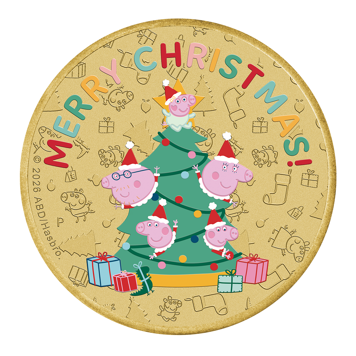 Tuvalu 2026 Peppa Pig - Christmas Collector Coin 13.5g (in Card)