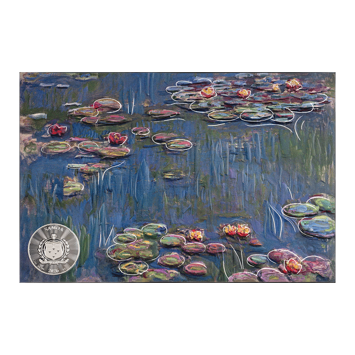 Samoa 2026 Advanced Art Smart Dimension - Water Lilies 99.9% High Relief Coloured Silver Coin 1/2oz