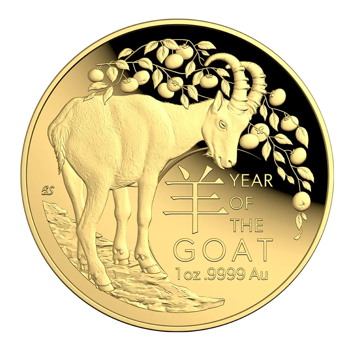 Australia 2027 Lunar Year of the Goat 99.99% Domed Proof Gold Coin 1oz